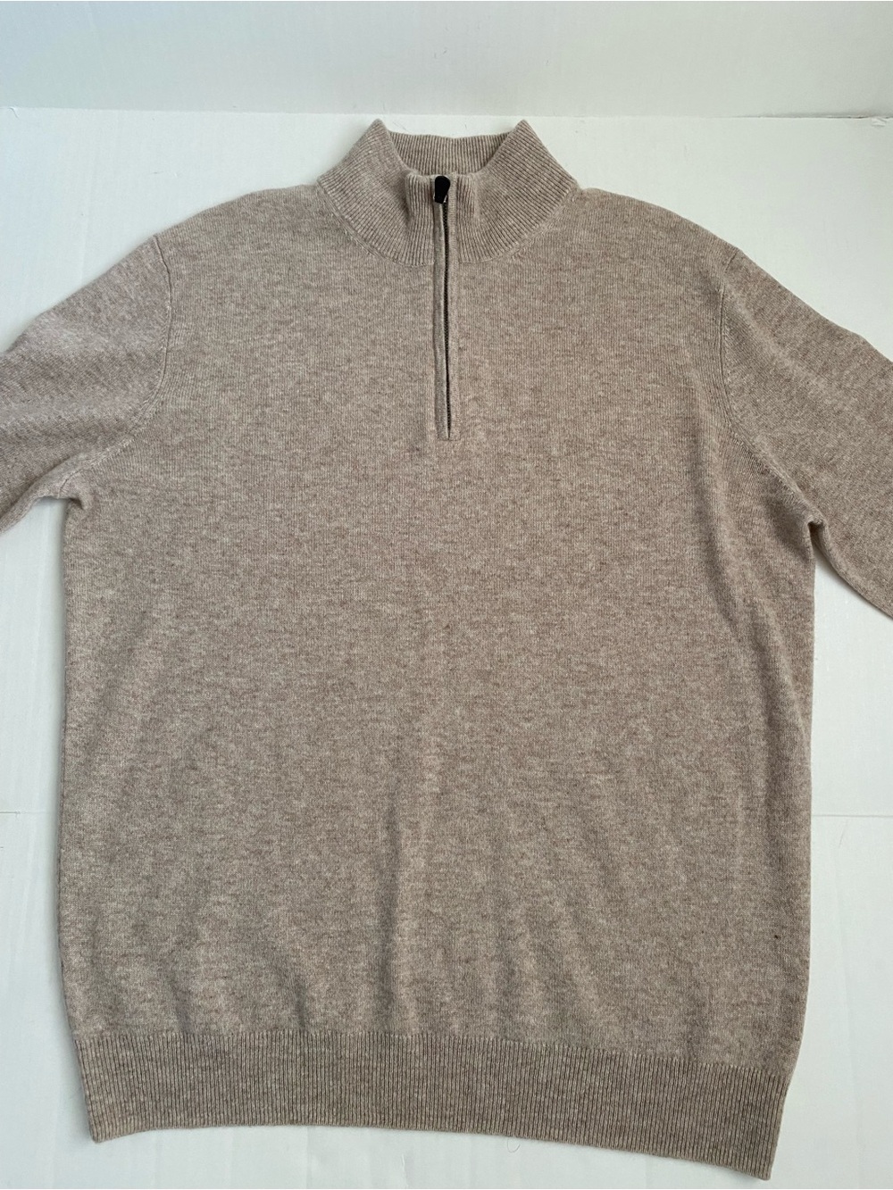 Saks Fifth Avenue 100% Cashmere Sweater Beige Knit Mens Size L